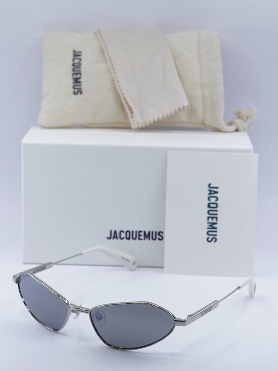 Jacquemus BAMBINO METAL JAC/68 C3 Cat Eye Sunglasses - Silver/Grey - Picture 1 of 12